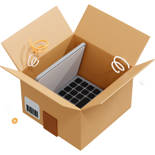 box with laptop inside icon
